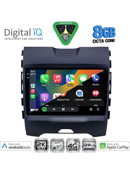 Digital IQ Car Audio System for Ford Edge 2015-2023 (Bluetooth/USB/WiFi/GPS/Apple CarPlay/Android Auto) with 9" Touch Screen