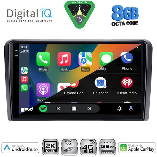 Digital IQ Ηχοσύστημα Αυτοκινήτου για Fiat 500 2016 (Bluetooth/USB/WiFi/GPS/Apple-Carplay/Android-Auto) με Οθόνη Αφής 9"