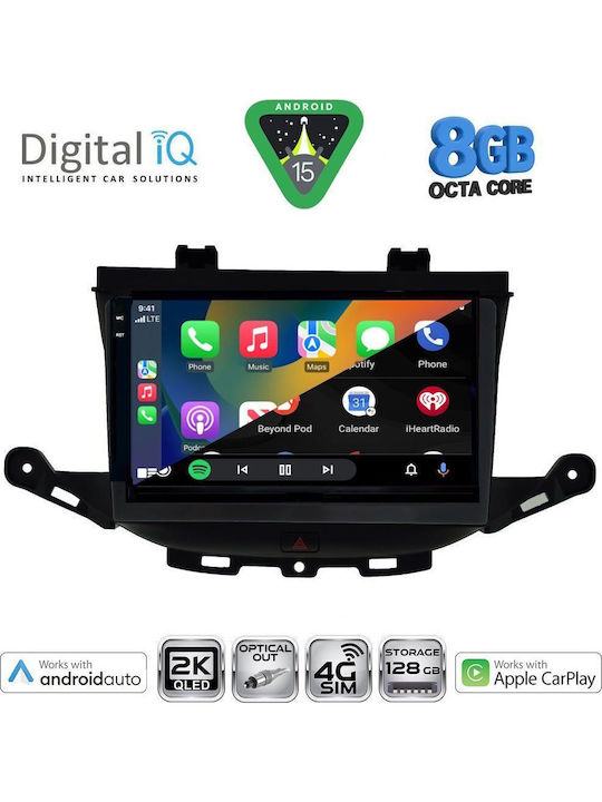 Digital IQ Car Audio System for Opel Astra 2015-2022 Bluetooth USB WiFi GPS Apple CarPlay Android Auto with 9" Touch Screen