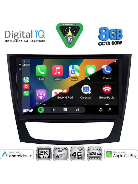Digital IQ Auto-Audiosystem für Mercedes-Benz E Klasse / CLS Klasse 2003-2009 Bluetooth USB Eingebautes Wi-Fi GPS Apple CarPlay Android Auto mit 9 Zoll Touchscreen
