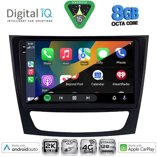 Digital IQ Ηχοσύστημα Αυτοκινήτου για Mercedes-Benz E Class / CLS Class 2003-2009 (Bluetooth/USB/WiFi/GPS/Apple-Carplay/Android-Auto) με Οθόνη Αφής 9"