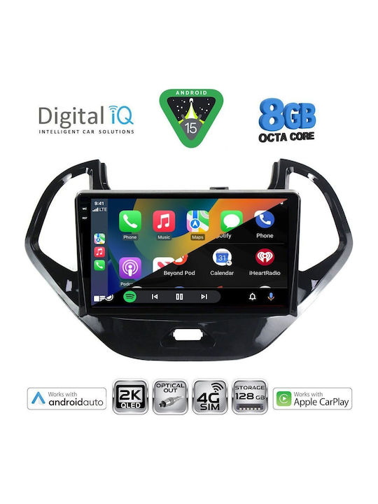 Digital IQ Car Audio System for Ford Ka 2017 (Bluetooth/USB/WiFi/GPS/Apple CarPlay/Android Auto) with 9" Touch Screen