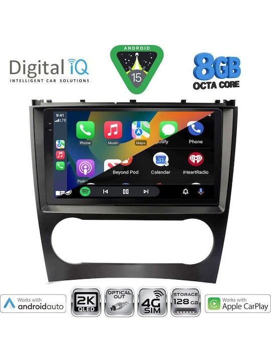 Digital IQ Car Audio System for Mercedes-Benz CLK Class 2004-2008 (Bluetooth/USB/WiFi/GPS/Apple CarPlay/Android Auto) with 9" Touch Screen