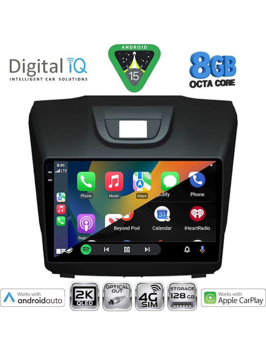 Digital IQ Car Audio System Isuzu D-Max 2012-2020 Bluetooth USB WiFi GPS Apple CarPlay Android Auto with 9" Touch Screen