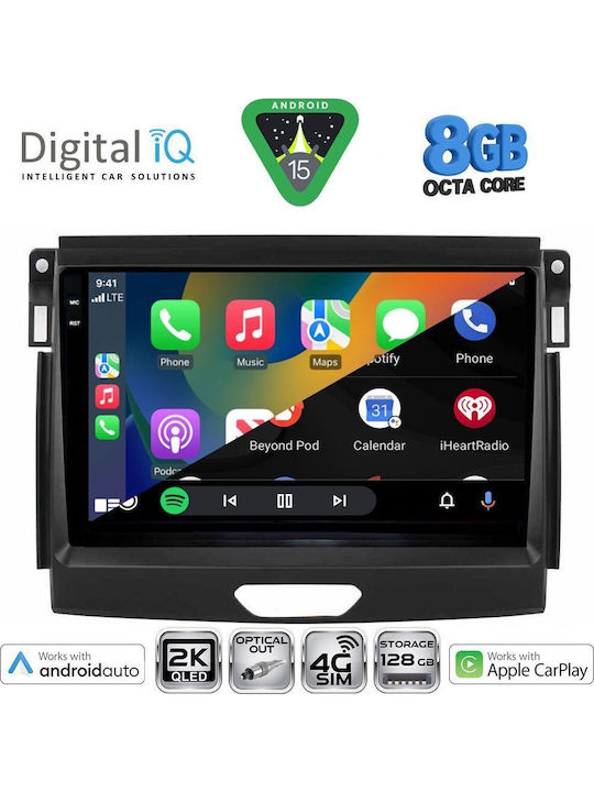 Digital IQ Auto-Audiosystem Für Ford Ranger 2018-2023 Mit Touchscreen 9 Zoll Mit Bluetooth USB WiFi GPS Apple CarPlay Android Auto