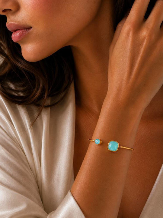 Awear Women's Gold Plated Steel Handcuff Bracelet
