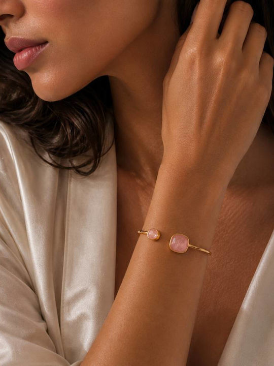 Awear Women's Gold Plated Steel Handcuff Bracelet
