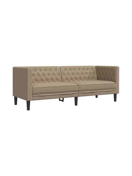 Canapea Cu Trei Locuri Din Piele Ecologică Culoare Capuccino 194x74.5x70.5cm