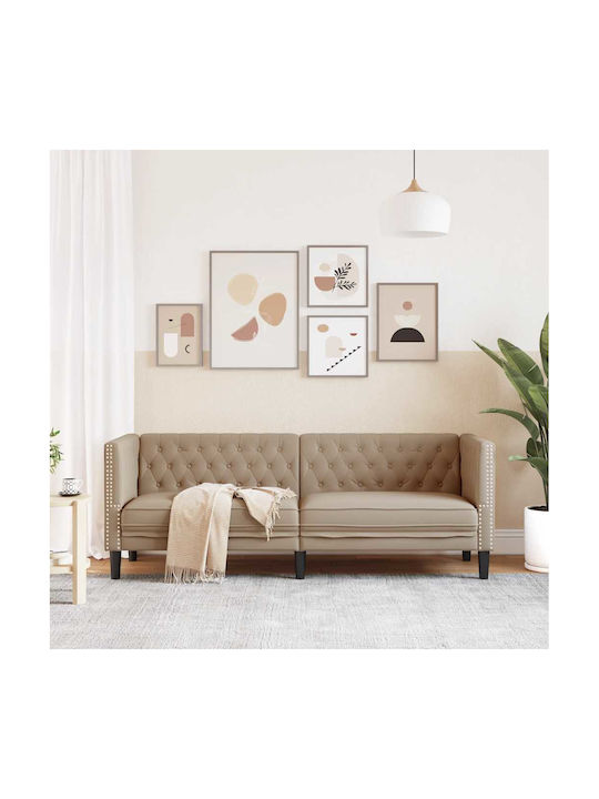 Canapea Cu Trei Locuri Din Piele Ecologică Culoare Capuccino 194x74.5x70.5cm