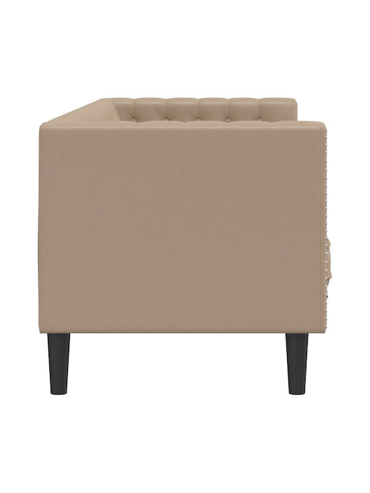 Canapea Cu Trei Locuri Din Piele Ecologică Culoare Capuccino 194x74.5x70.5cm