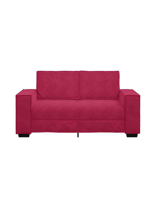 Διθέσιος Καναπές Βελούδινος Κόκκινος 160x78x84εκ.