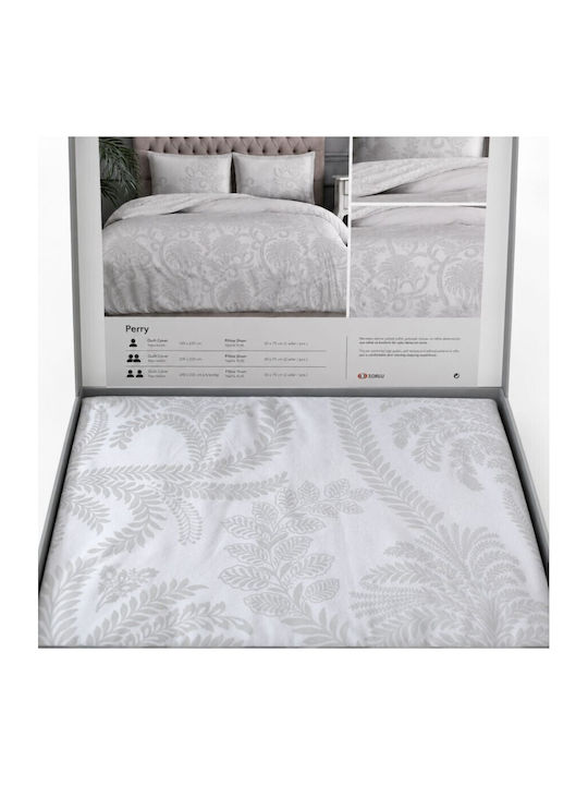 Tac Set Huse Pentru Pilote 160x220cm Simplă Cu Față De Pernă Și 1 Cearceaf Gri