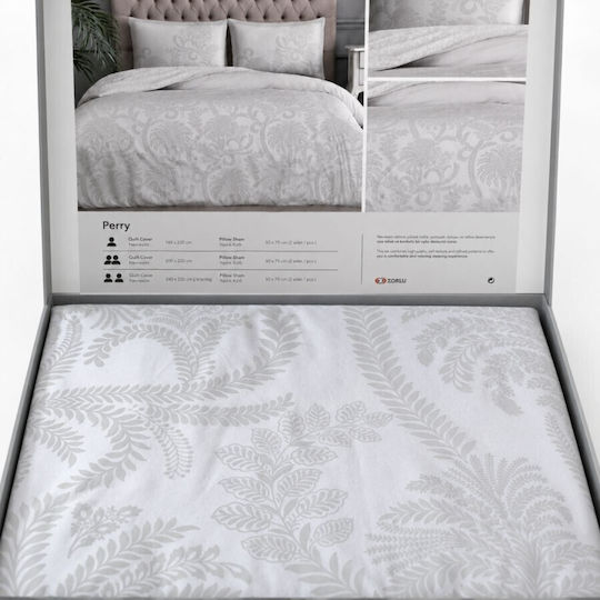 Tac Σετ Παπλωματοθήκη 160x220cm Μονή με Μαξιλαροθήκη & 1 Σεντόνι Grey