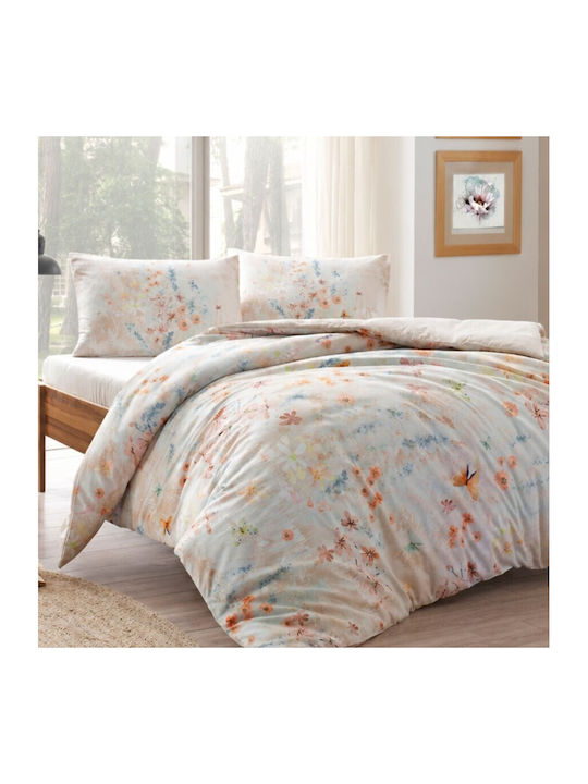 Tac Set Huse Pentru Pilote 160x220cm Simplă Cu Față De Pernă Și 1 Cearceaf Somon