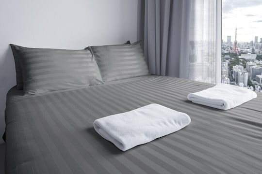 Green Future Σετ Παπλωματοθήκη 200x220cm Διπλή με 2 Μαξιλαροθήκες & 1 Σεντόνι Gray