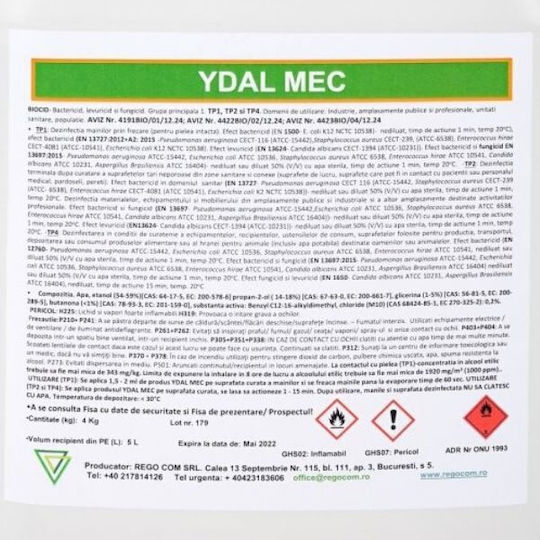 Curățător Special pentru Dezinfecție Ydal Mec High-grade Disinfectant Ms Certified Biocide Spray 5lt