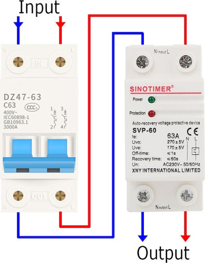 Sinotimer Διακόπτης Ράγας 230V 63A
