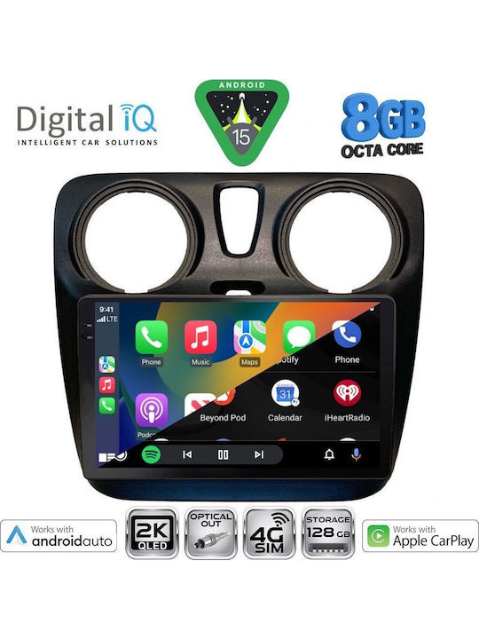 Digital IQ Car Audio System for Dacia Dokker 2012-2022 Bluetooth USB WiFi GPS Apple CarPlay Android Auto with 9" Touch Screen