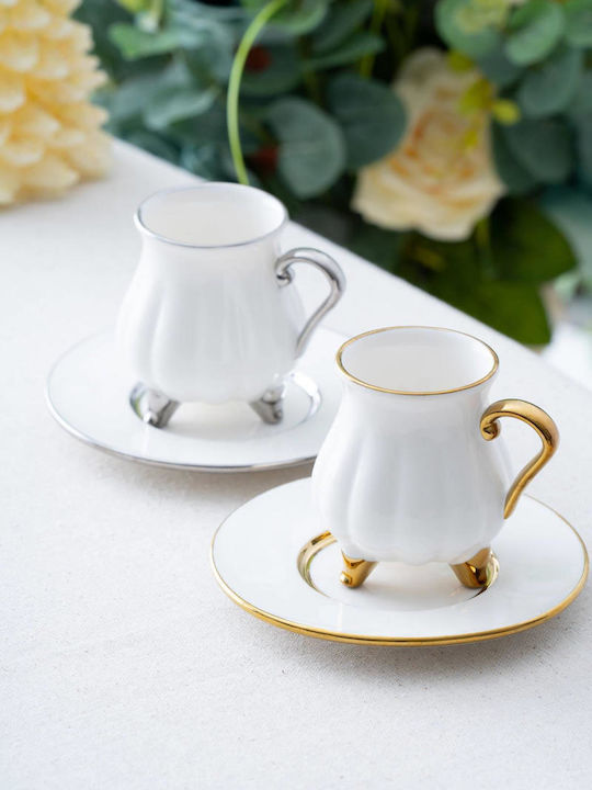 SteweHome Set Coffee Cups Made of White Porcelain 90ml 6 Pieces