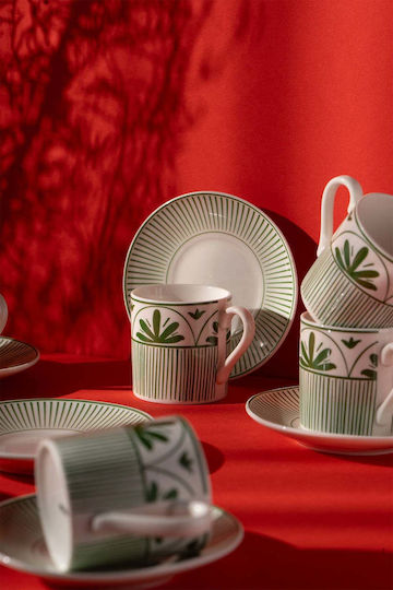 SteweHome SteweHome Set Tassen Kaffee Aus Porzellan Grüne 90ml 6 Stück