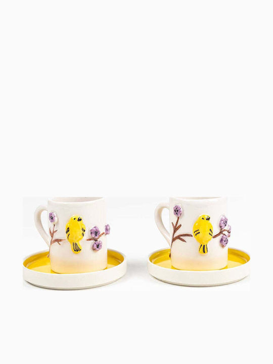 SteweHome Set Of Multicolour Ceramic Coffee Cups 4 Pieces