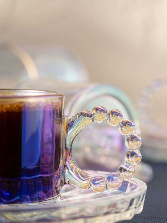 SteweHome Set of Multicolour Glass Coffee Cups 100ml 6 Pieces