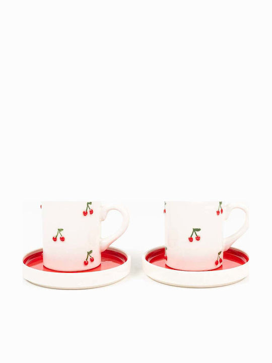 SteweHome Set Of Multicolour Ceramic Coffee Cups 80ml 4 Pieces