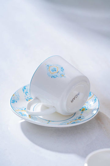 SteweHome Комплект Кафяви Чаши от Порцелан Многоцветни 90ml 6 Бройки