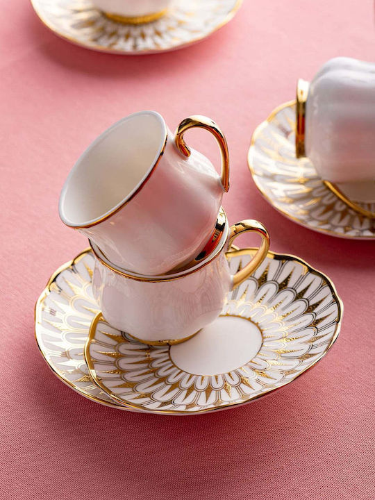 SteweHome Set Coffee Cups Made of White Porcelain 90ml 6 Pieces