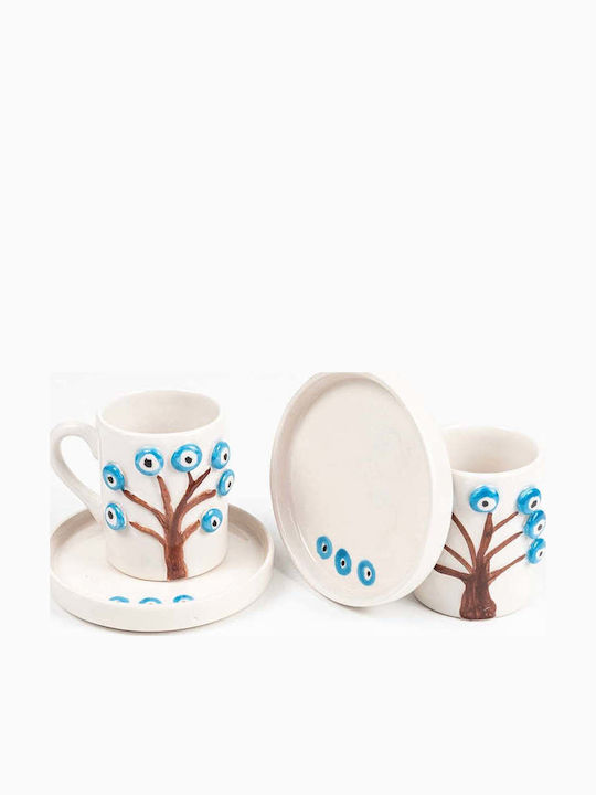 SteweHome Set Of Multicolour Ceramic Coffee Cups 4 Pieces