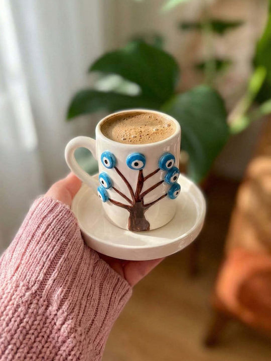 SteweHome Set Of Multicolour Ceramic Coffee Cups 4 Pieces