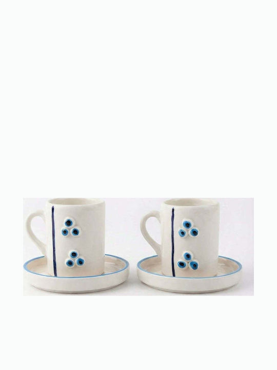 SteweHome Комплект Кафяви Керамични Многоцветни Чаши 80ml 4 Бройки