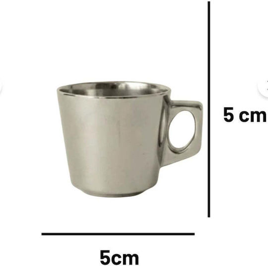 SteweHome Set Tassen Kaffee Glas Silber 12 Stück