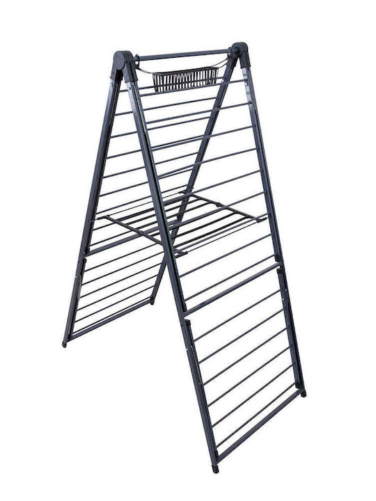 SteweHome Folding Floor Clothes Drying Rack Made of Metal with 27m Hanging Length