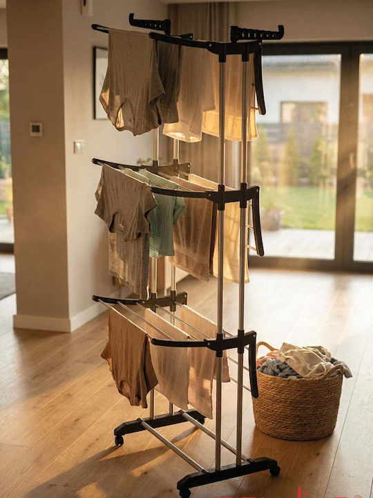 SteweHome Folding Floor Clothes Drying Rack from Metal