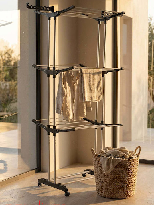 SteweHome Folding Floor Clothes Drying Rack from Metal