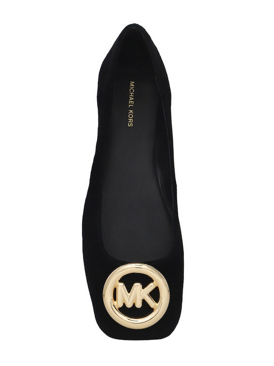 Suede Pointy Ballerinas Black