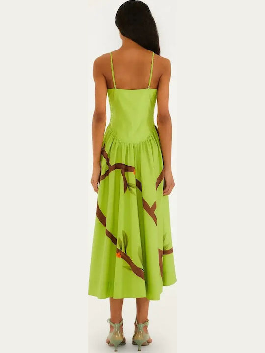 Summer Maxi Dress for Wedding and Christening Green