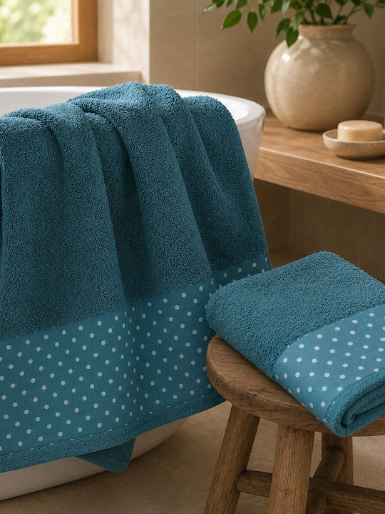 Astron Italy Bath Towels Set 2 pcs Paolina 30x50cm Petrol Weight 500gsm