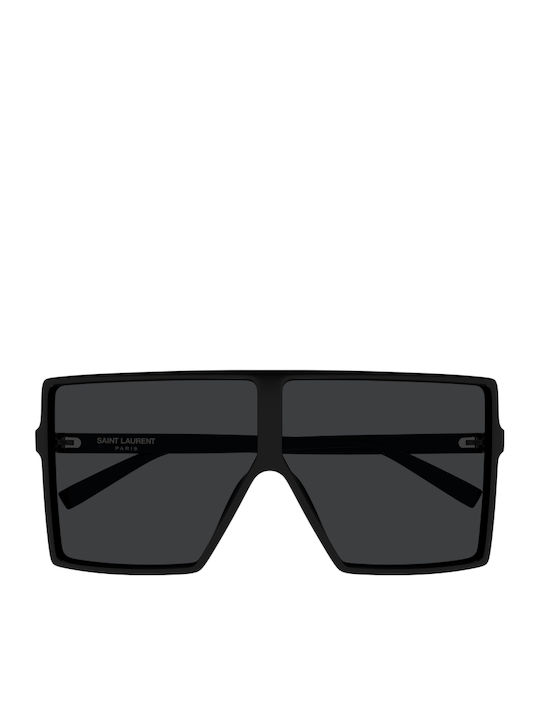 Ysl Women's Sunglasses with Black Horn-Rimmed Frame and Black Lens SL 909 BETTY S 001