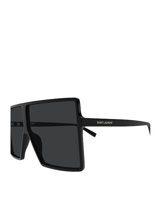 Ysl Women's Sunglasses with Black Horn-Rimmed Frame and Black Lens SL 909 BETTY S 001