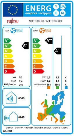 Fujitsu Eco Klimaanlage Inverter 18000 BTU A++/A+ mit WiFi