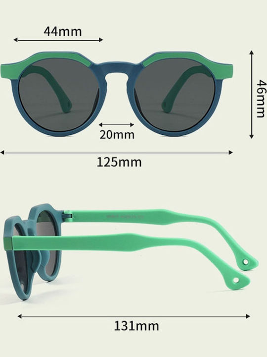 Techsuit Στρογγυλά Παιδικά Γυαλιά Ηλίου με Polarized Φακό Γκρι