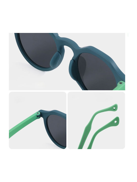 Techsuit Στρογγυλά Παιδικά Γυαλιά Ηλίου με Polarized Φακό Γκρι