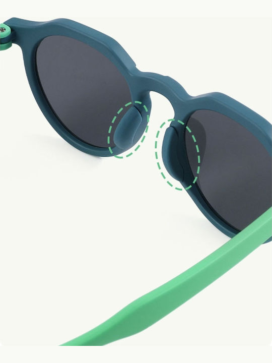 Techsuit Ochelari De Soare Pentru Copii Rotunzi Cu Lentile Polarized Negri