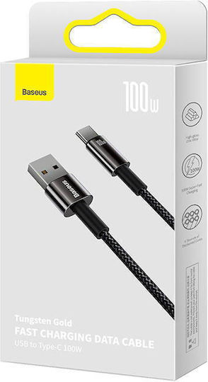 Baseus Tungsten Gold Usb To Usb-c Data Cable 100w 2m Black