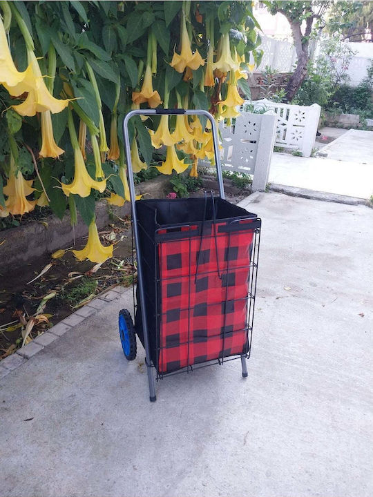 Stewehome Large Shopping Basket Thick Wire Red Bag 100x40x40 Cm