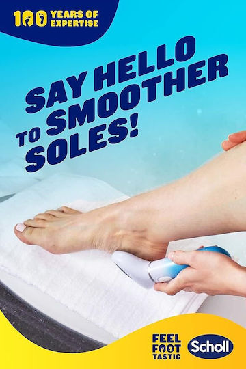 Scholl Velvet Smooth Pilă Electrică Cristale de Diamant 2 Viteze 2 Rezerve Incluse Exfoliere Conturare Albastru