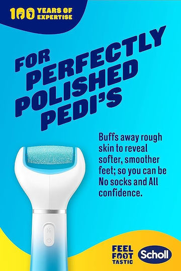 Scholl Velvet Smooth Pilă Electrică Cristale de Diamant 2 Viteze 2 Rezerve Incluse Exfoliere Conturare Albastru