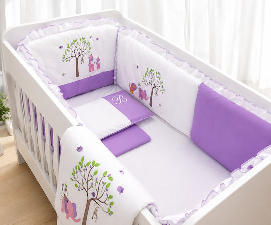 Beboulino Set Pentru Patut Jungle Violet 9buc piese